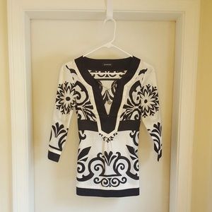 Bebe White/Black Blouse